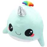 Underground Toys Glitter Galaxy Rainbow Spout Blue Narwhal 12-Inch Collectible Plush