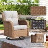 Gymojoy 4 Pieces Outdoor Rocking Chair Rattan Rocker Chairs with Cushion - 4 of 4