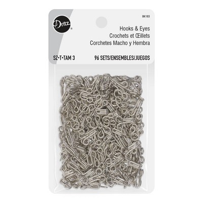 Dritz 96ct Hooks & Eyes Nickel