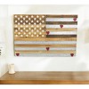 HomeRoots 24" X 36" Brown and Gray Stars And Stripes Wood and Metal Hanging Dimensional Sculpture - 2 of 4