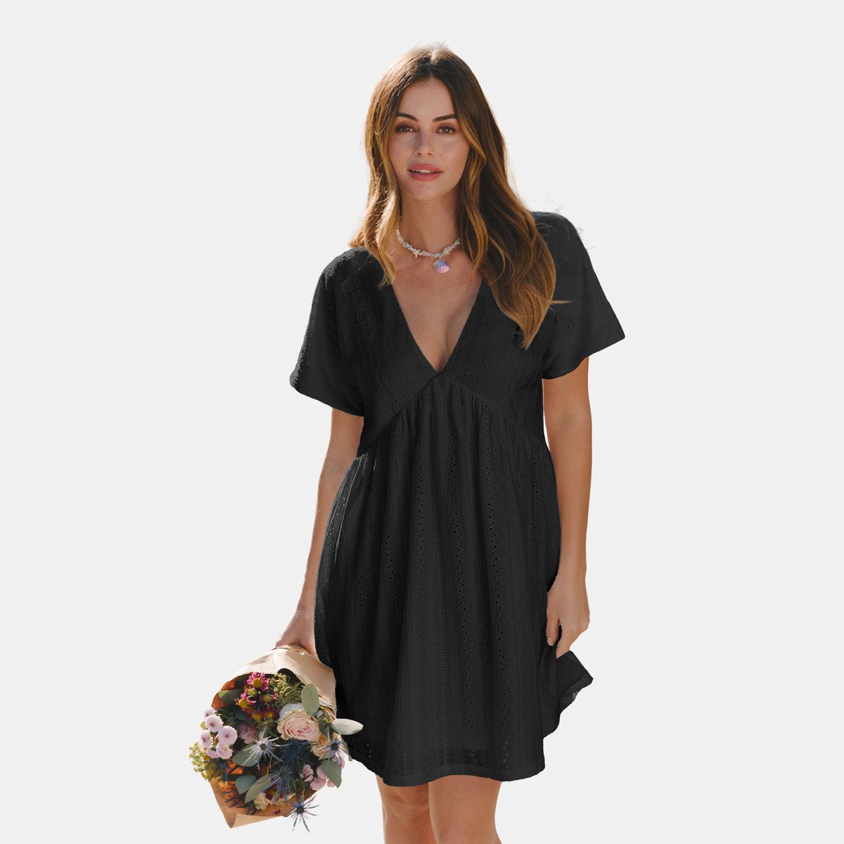 Cupshe Women's Elegant Embroidered White Mini Dress