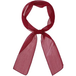 INSPIRE CHIC Women Pleated Pure Chiffon Long Solid Color Semi Sheer Stretchy Neck Scarves 1Pc - 1 of 4
