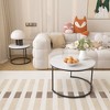 Sapphtopaz Modern Nesting Coffee Table Set for Living Room, 2-Pack Round Tables Stackable Living Room Table, Metal Base Center Table - 3 of 4