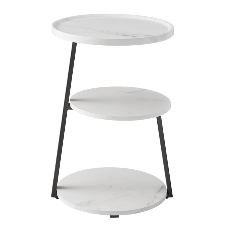 Danya B. 24"x16.6" Skylar Round 3 Tier Mid-Century Side Accent Table with Modern Pedestal Legs
, 1 of 15