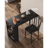 GustoWave 3 Piece Kitchen Bar Table Set, 47.8'' Wooden Counter Height Dining Table for 2, Kitchen Bar Table Set with Storage Shelves - 4 of 4
