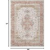Washable Floral Print Area Rug, Indoor Vintage Carpet, Non-Slip Non-Shedding Low Pile Floor Mat for Bedroom Living Room Dining Room Office - 2 of 4
