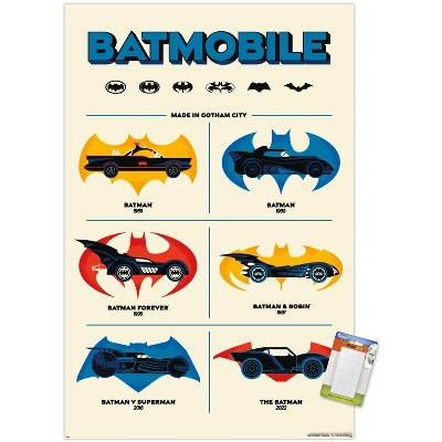 Trends International DC Comics Batman: 85th Anniversary - The Batmobiles Logos Unframed Wall Poster Prints