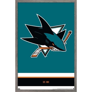 Trends International NHL San Jose Sharks - Logo 21 Framed Wall Poster Prints - 1 of 4