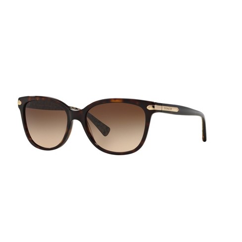 Coach Hc8132 57mm Woman Cat Eye Sunglasses Dark Brown Gradient Lens ...