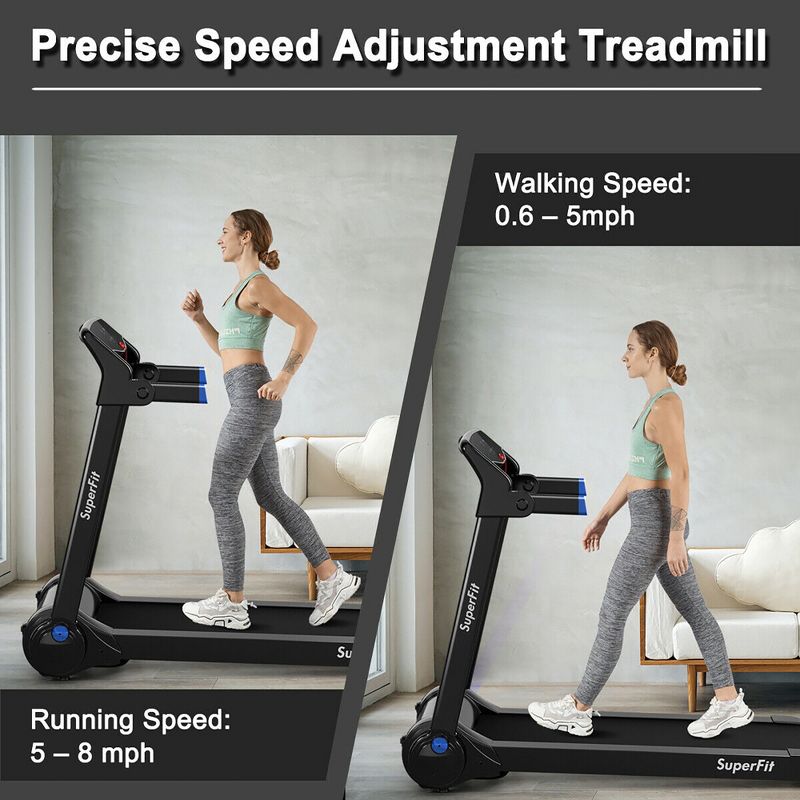 SuperFit 3HP Folding Electric Treadmill Running Machine w/  Speaker Red\Blue\Silver\Purple, 2 of 10