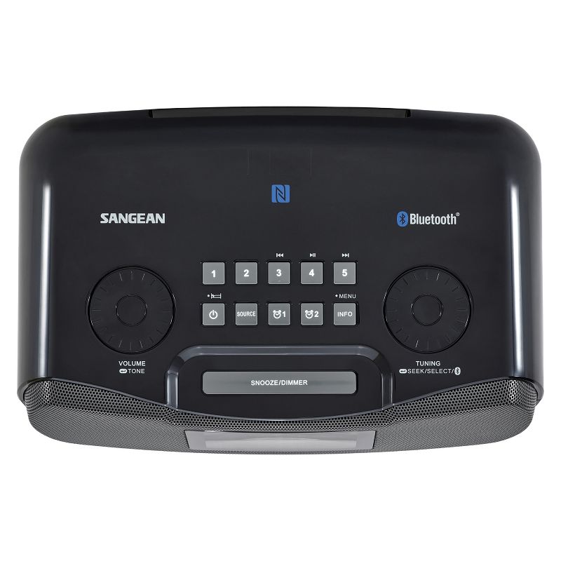 Sangean® Digital AM/FM-RDS/Bluetooth® Clock Radio with USB Charger, 2 of 7