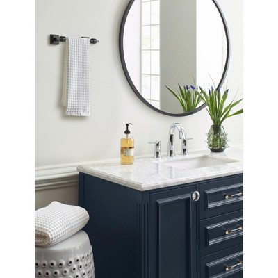 Glacio 8 Inch Clear and Matte Black Wall Mounted Towel Bar