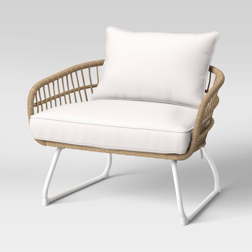 Photos - Garden Furniture Southport Patio Chair: Weather-Resistant Wicker, Steel Frame, Cushioned 