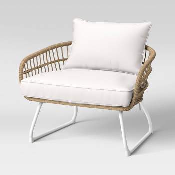 Southport Patio Chair with Metal Legs - Natural/White - Opalhouse™