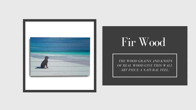 24&#34; x 36&#34; Dog on Beach Print on Planked Wood Wall Sign Panel Blue - Gallery 57, 2 of 7, play video