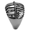 Slickblue Modern Ribcage Stainless Steel Ring for Men – High Polish, Unique Look, Sizes 8-13 - 4 of 4