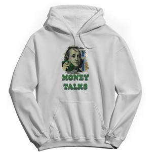 Rerun Island Men's Money Talks Long Sleeve Graphic Cotton Sweatshirt Hoodie - 1 of 4