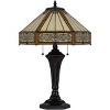 Cal Lighting BO-3112TB 60W X 2 Metal and Resin Tiffany Table Lamp with Pull Chains, Dark Bronze - 3 of 4