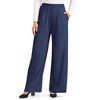 Collections Etc Wide Leg Elasticized Waist Knit Pants with Side Pockets - 3 of 4
