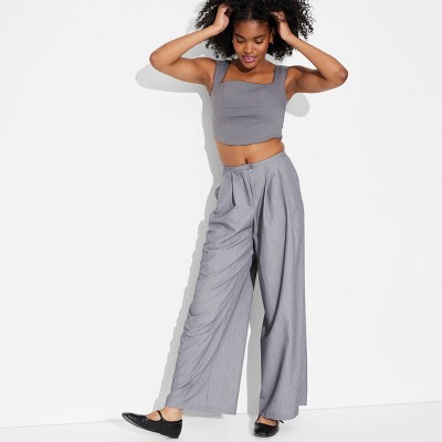 Women's Low-Rise Wide Leg Trousers - Wild Fable™