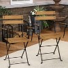 Sunnydaze Indoor/Outdoor Patio or Dining Basic Chestnut Wooden Folding Bistro Arm Chair - Brown - 4 of 4