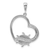 Black Bow Jewelry Sterling Silver and Enameled Open Heart Ladybug Pendant, 22mm - 3 of 4