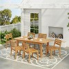 Christopher Knight Home Orchid 7 Pieces Outdoor Acacia Wood Expandable Dining Set with Umbrella Hole, Teak - 2 of 4