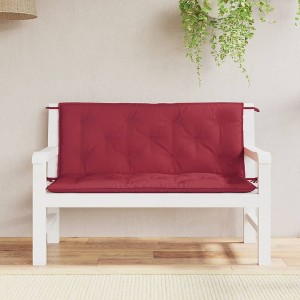 vidaXL Garden Bench Cushions 2 pcs Wine Red 47.2"x19.7"x2.8" Oxford Fabric - 1 of 4