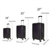 BEAFUP Retractable Luggage Compartment with a Lightweight and Durable Hard Shell, Rotating Wheels, Password Lock, 3-piece Set, Black - 3 of 4