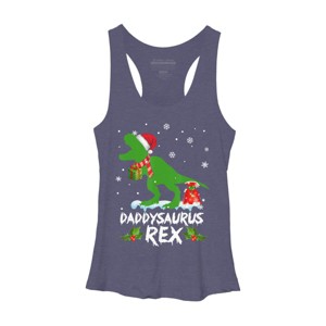 Women's Design By Humans Daddysaurus Christmas By NekoShop Racerback Tank Top - 1 of 3