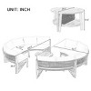 Outdoor Seating Set, Acacia Wood Sofas, Waterproof Cushions, Conversation Sofa with Coffee Table, Half-moon Sofas-Coolbibila - 4 of 4