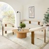 Maye Living Room Set of 3 and 4, Boucle Fabric Armchair and Loveseat Set with 40" Oak Grain Paper Round Coffee Table, Indoor Furniture-Maison Boucle - 2 of 4