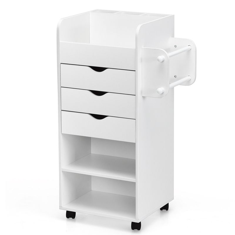 Tangkula Rolling Storage Cart with 3 Drawers&3 Shelves Storage Organizer Cabinet with Lockable Casters, 1 of 10