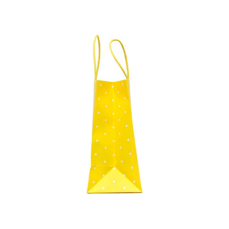 Medium Dotted Gift Bag White/Yellow - Spritz&#8482;: Easter Celebration, Polka Dot Pattern, Multicolor Paper Bag, 3 of 5