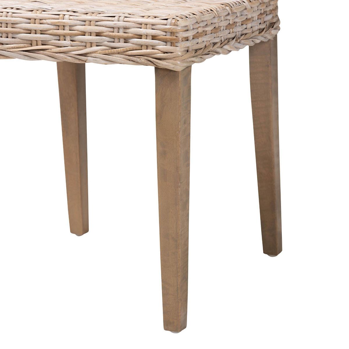 bali & pari Barossa Rattan and Mahogany Wood Dining Chair Kubu Gray/Rustic Taupe - thumbnail 7