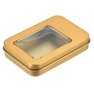 Unique Bargains Tinplate Portable Compact Durable Storage Container with Clear Window Lids 1 Pc - 1 of 4