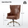 Gonzalo Genuine Leather Office Chair with High Backrest|ARTFUL LIVING DESIGNS - 3 of 4