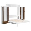 TIRAMISUBEST Full/Queen Size Murphy Bed Wall Bed with 2 Bulit-in Wardrobes and 2 Storage Drawers, Folding Murphy Cabinet Bed with Table - 4 of 4