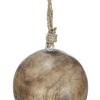 NAYSAYE Party Decoration and Accessories Wood Christmas Ball Hanging Ornament Set for Holiday Celebration, Brown, 4"*4"*0.55" - 4 of 4