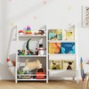 FONTOI Metal/Wood Kids Bookshelf, 3/4 Tier Toddler Bookshelf and Toy Storage Organizer for Kids Room, Bedroom, Living Room, Playroom and Nursery - 2 of 4