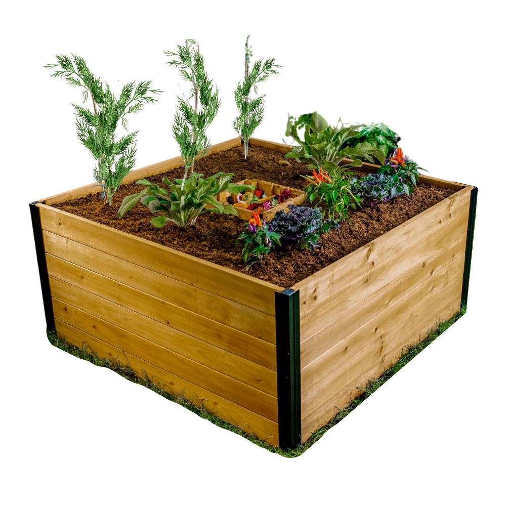 Vita 48"x48" Mezza Keyhole Square Garden Bed Planter