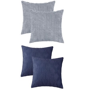 REGALWOVEN 4 Pcs Modern Solid Texture Throw Pillow Covers - 1 of 4