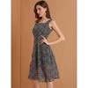 Allegra K Women's Sleeveless Casual Retro Summer Square Neck Print Chiffon Floral Dress - 4 of 4