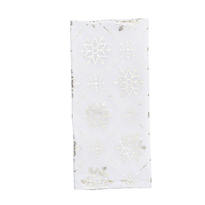 C&F Home Gold Foil Snowflake Printed Cotton Kitchen Towel