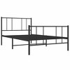 vidaXL Black Twin Metal Bed Frame with Headboard & Slats, No Mattress, Easy Assembly - 2 of 4