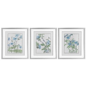 Stupell Industries Wild Blooms with Detailed Outlines 3pc Framed Print Under Glass Set - 1 of 4