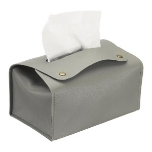 Unique Bargains PU Leather Home Car Office Decorative Tissue Box Holder - 1 of 4
