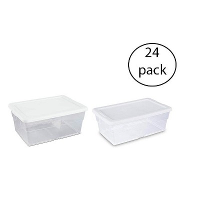 Sterilite 16 Qt. Plastic Storage Container (12 Pack) and 6 Qt. Tote (12 pack)