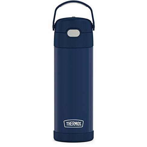 Thermos Funtainer 16 Ounce Stainless Steel Vacuum Insulated Bottle with Wide Spout Lid, Navy