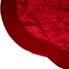 Northlight Glittered Swirl Velveteen Trimmed Christmas Tree Skirt - 48" - Red - 3 of 3